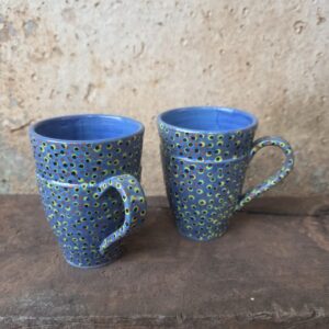 Pair of hand painted mugs